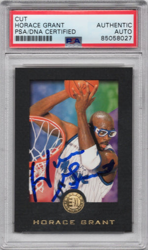 1996 SKYBOX HORACE GRANT CUT  #58 MAGIC PSA/DNA AUTOGRAPH (8027)