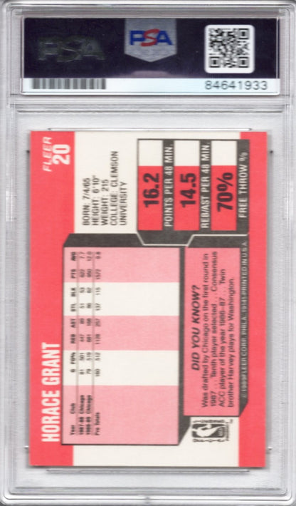 1989 FLEER HORACE GRANT PSA/DNA AUTOGRAPH (1933)