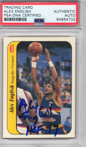 1986 FLEER ALEX ENGLISH NUGGETS AUTOGRAPH PSA/DNA (4732)