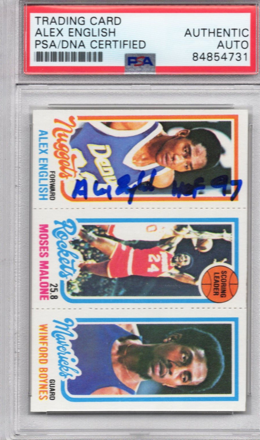1980 TOPPS ALEX ENGLISH AUTOGRAPH PSA/DNA (4731)