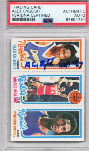 1980 TOPPS ALEX ENGLISH AUTOGRAPH PSA/DNA (4731)