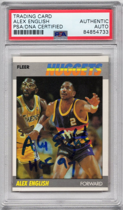 1987 FLEER ALEX ENGLISH AUTOGRAPH PSA/DNA HOF '97 INSRIPTION