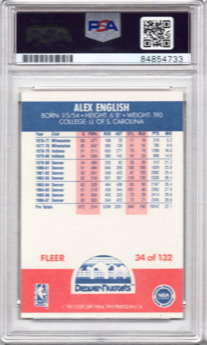 1987 FLEER ALEX ENGLISH AUTOGRAPH PSA/DNA HOF '97 INSRIPTION