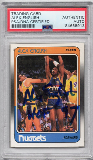 1988 FLEER ALEX ENGLISH AUTOGRAPH PSA/DNA HOF '97 INSCRIPTION