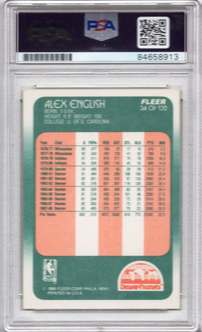 1988 FLEER ALEX ENGLISH AUTOGRAPH PSA/DNA HOF '97 INSCRIPTION