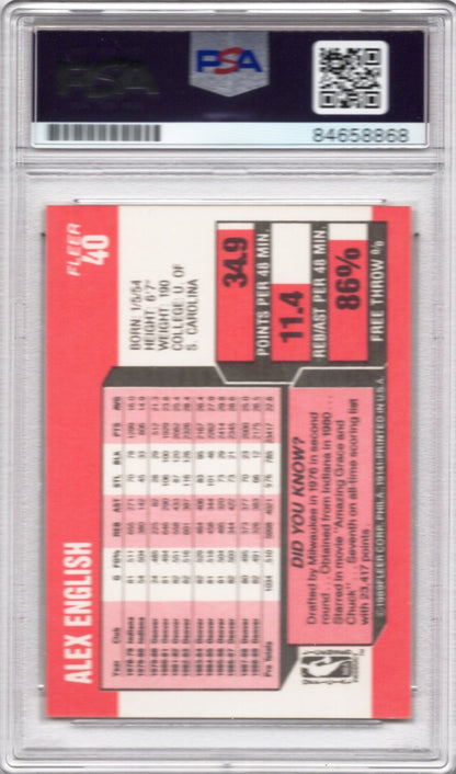 1989 FLEER ALEX ENGLISH AUTOGRAPH PSA/DNA