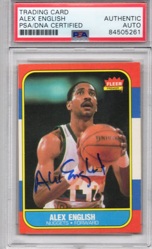 1986 FLEER PRIEMIUM ALEX ENGLISH NUGGETS AUTOGRAPH PSA/DNA (5261)