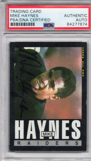 1985 TOPPS MIKE HAYNES AUTOGRAPH PSA/DNA (7874)