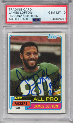 1981 TOPPS JAMES LOFTON AUTOGRAPH PSA/DNA AUTO GRADE 10 (2489)