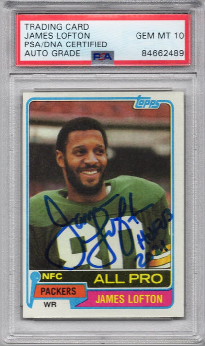 1981 TOPPS JAMES LOFTON AUTOGRAPH PSA/DNA AUTO GRADE 10 (2489)