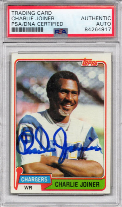 1981 TOPPS CHARLIE JOINER AUTOGRAPH PSA/DNA (4917)