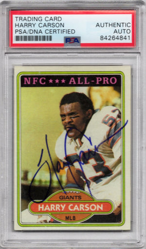1980 TOPPS HARRY CARSON AUTOGRAPH PSA/DNA