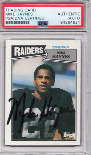 1987 TOPPS MIKE HAYNES AUTOGRAPH PSA/DNA (4821)