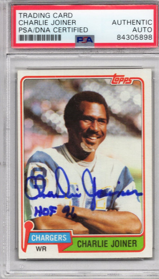 1981 TOPPS CHARLIE JOINER AUTOGRAPH PSA/DNA (5898)