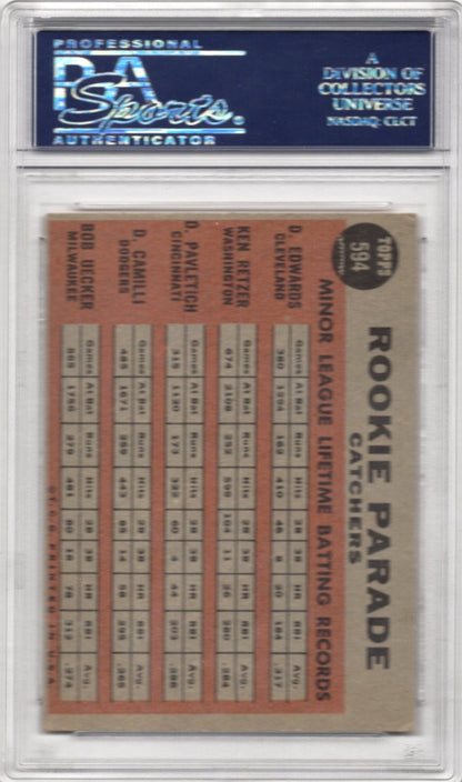 1962 TOPPS BOB UECKER ROOKIE CARD RC AUTOGRAPH PSA/DNA (7233)