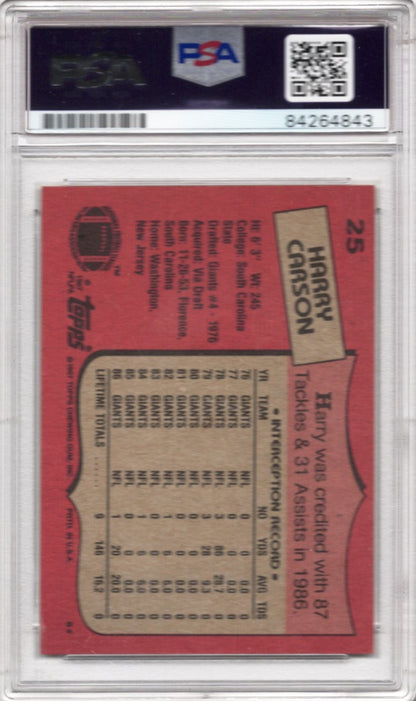 1987 TOPPS HARRY CARSON AUTOGRAPH PSA/DNA (4843)