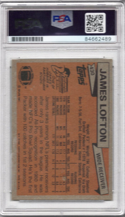 1981 TOPPS JAMES LOFTON AUTOGRAPH PSA/DNA AUTO GRADE 10 (2489)