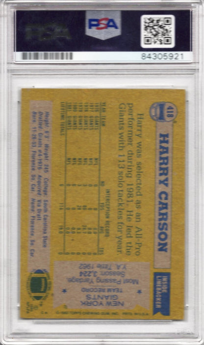 1982 TOPPS HARRY CARSON AUTOGRAPH PSA/DNA (5921)