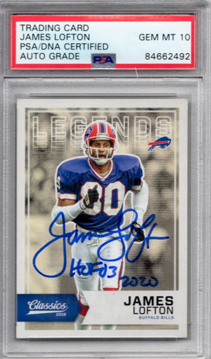 2016 CLASSICS JAMES LOFTON AUTOGRAPH PSA/DNA AUTO GRADE 10 (2492)