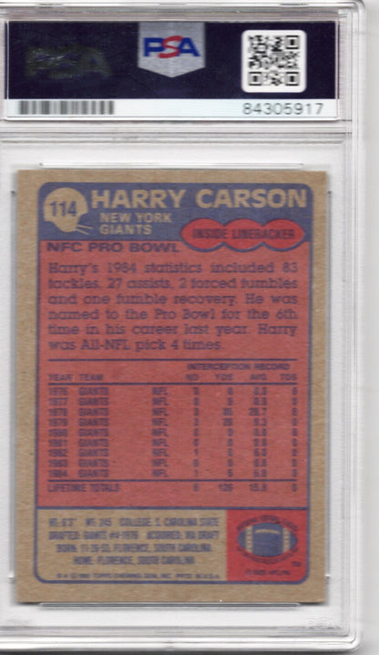 1985 TOPPS HARRY CARSON AUTOGRAPH PSA/DNA (5917)