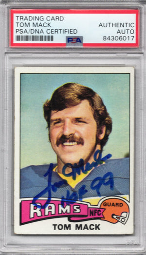 1975 TOPPS TOM MACK AUTOGRAPH PSA/DNA