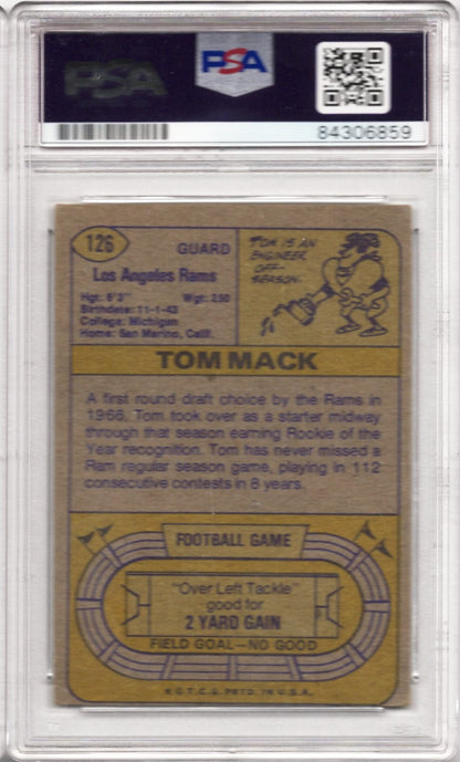 1974 TOPPS TOM MACK AUTOGRAPH PSA/DNA (6859)