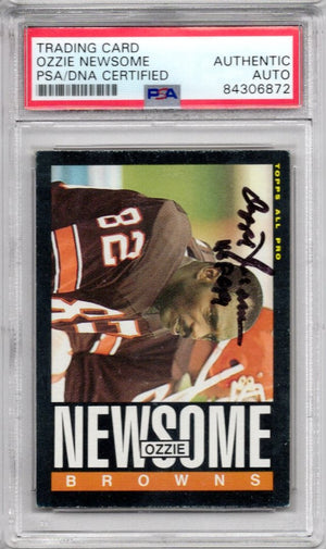 1985 TOPPS OZZIE NEWSOME AUTOGRAPH PSA/DNA