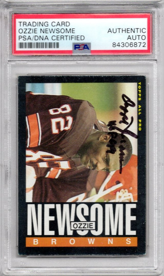 1985 TOPPS OZZIE NEWSOME AUTOGRAPH PSA/DNA