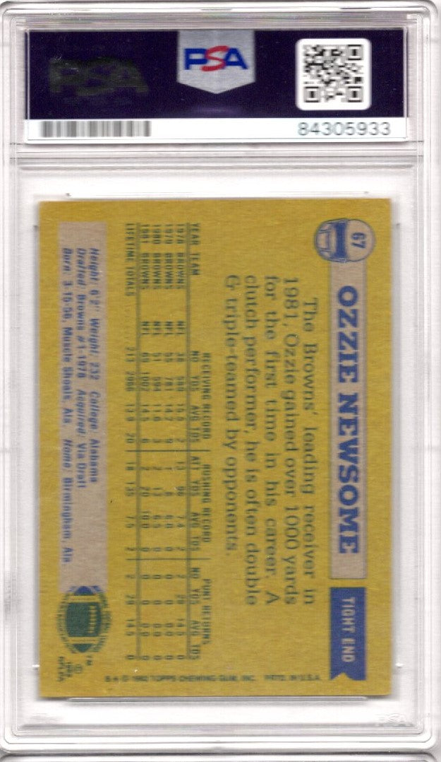 1982 TOPPS OZZIE NEWSOME AUTOGRAPH PSA/DNA (5933)