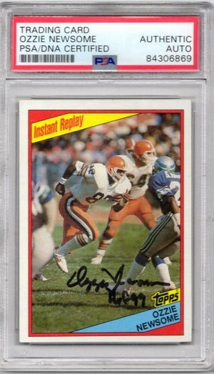 1984 TOPPS OZZIE NEWSOME AUTOGRAPH PSA/DNA (6869)