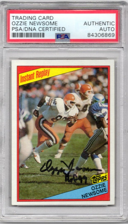 1984 TOPPS OZZIE NEWSOME AUTOGRAPH PSA/DNA (6869)