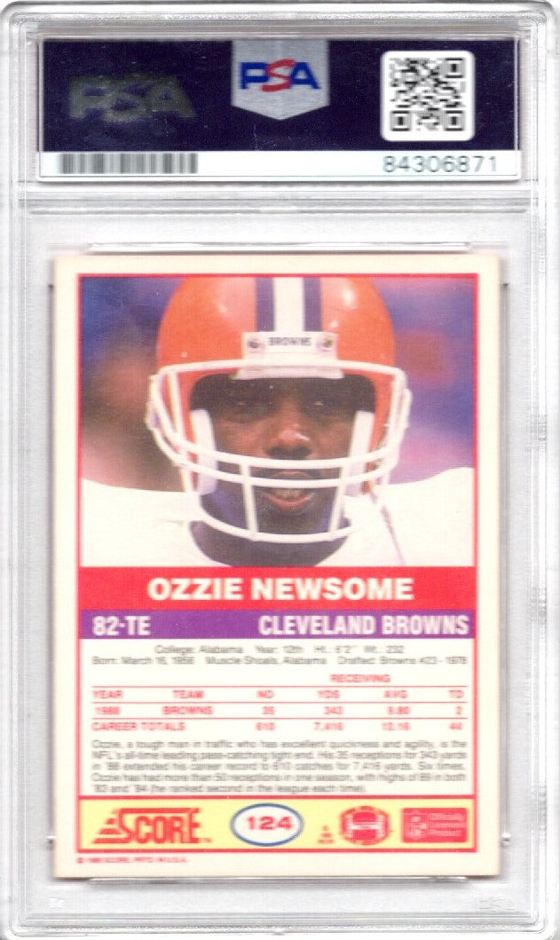 1989 SCORE OZZIE NEWSOME AUTOGRAPH PSA/DNA (6871)