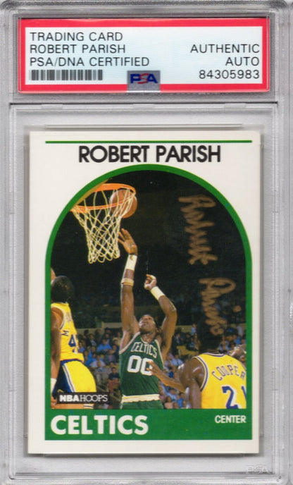 1989 NBA HOOPS ROBERT PARISH AUTOGRAPH PSA/DNA (5983)