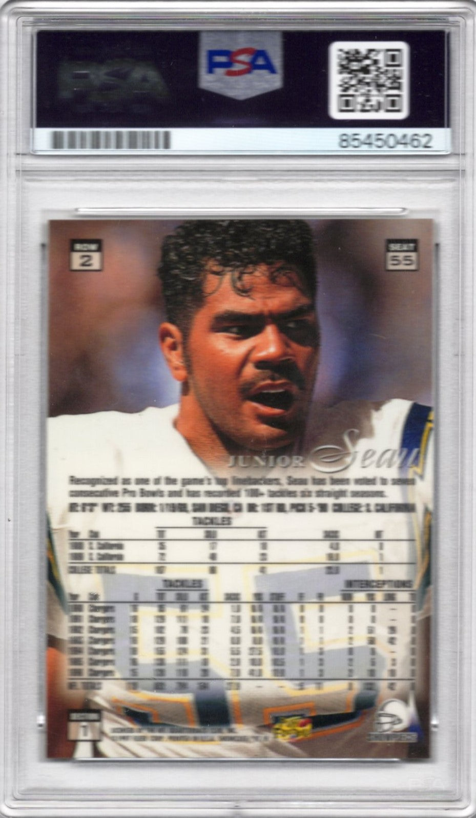 1997 FLAIR SHOWCASE JUNIOR SEAU AUTOGRAPH PSA/DNA (0462)