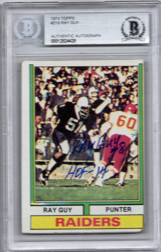 1974 TOPPS RAY GUY ROOKIE AUTOGRAPH BGS AUTHENTIC (4428)
