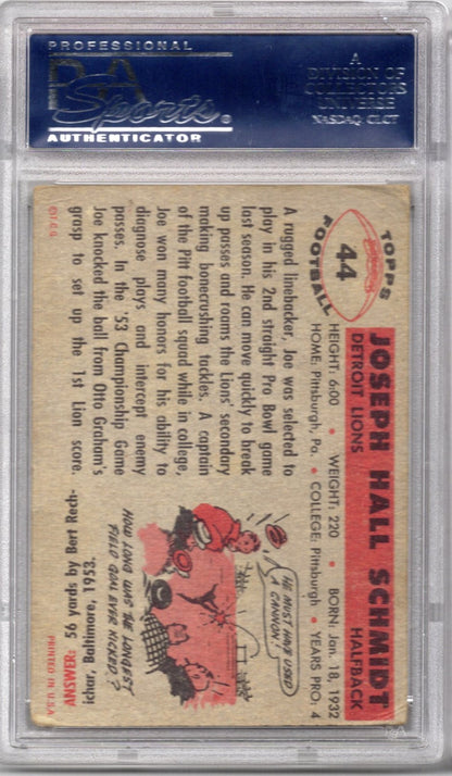 1956 TOPPS JOE SCHMIDT AUTOGRAPH PSA/DNA (2593)