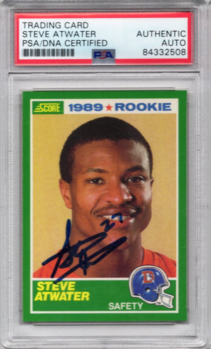 1989 SCORE STEVE ATWATER ROOKIE AUTOGRAPH PSA/DNA (2508)