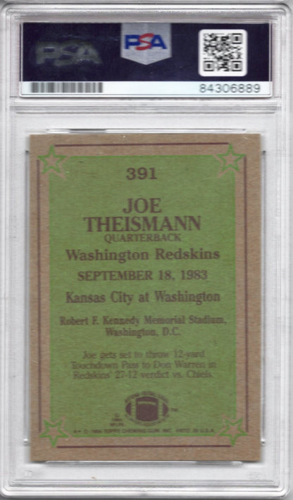 1984 TOPPS JOE THEISMANN AUTOGRAPH PSA/DNA (6889)