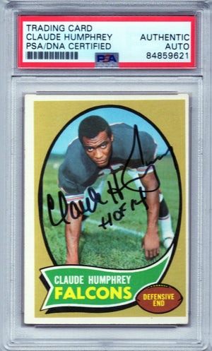 1970 TOPPS CLAUDE HUMPHREY ROOKIE AUTOGRAPH PSA/DNA (9621)