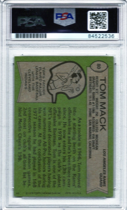 1978 TOPPS TOM MACK AUTOGRAPH PSA/DNA (2536)