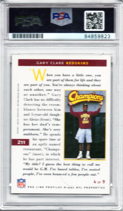 1992 PRO LINE GARY CLARK AUTOGRAPH PSA/DNA (9823)