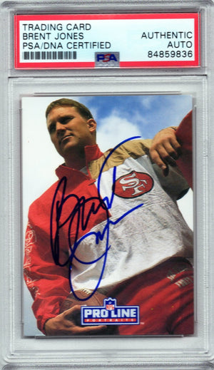 1991 PRO LINE BRENT JONES AUTOGRAPH PSA/DNA (9836)