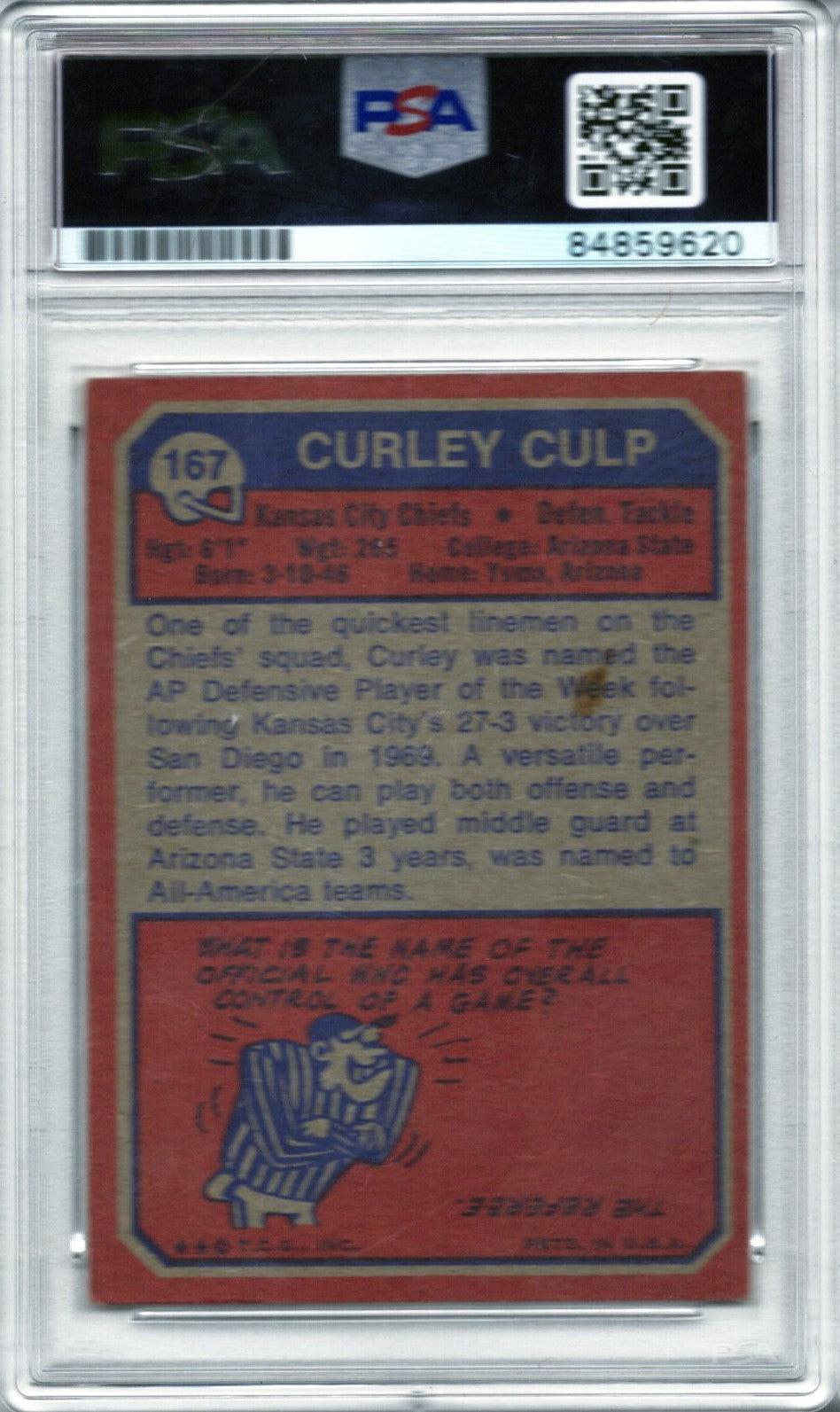1973 TOPPS CURLEY CULP ROOKIE AUTOGRAPH PSA/DNA (9620)
