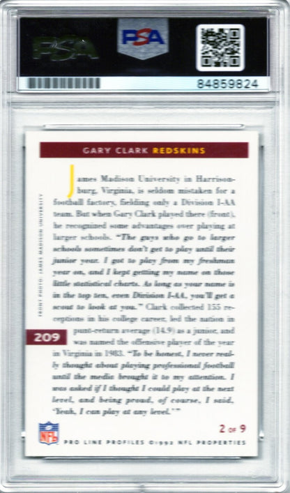 1992 PRO LINE GARY CLARK AUTOGRAPH PSA/DNA (9824)