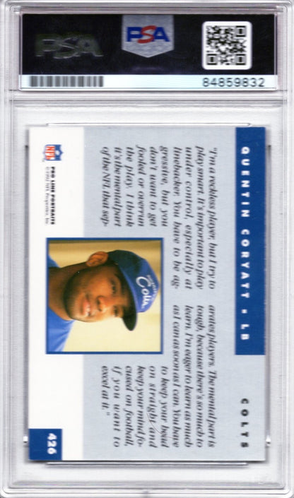 1992 PRO LINE QUENTIN CORYATT AUTOGRAPH PSA/DNA