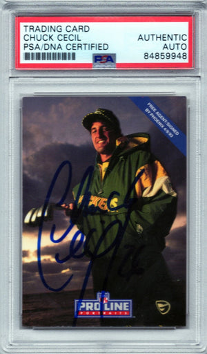 1993 PRO LINE CHUCK CECIL AUTOGRAPH PSA/DNA (9948)