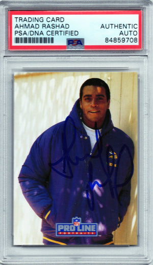 1991 PRO LINE AHMAD RASHAD AUTOGRAPH PSA/DNA (9708)