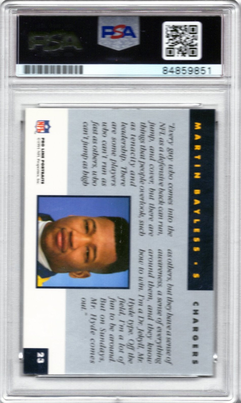 1991 PRO LINE MARTIN BAYLESS AUTOGRAPH PSA/DNA (9851)