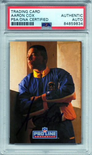 1992 PRO LINE AARON COX AUTOGRAPH PSA/DNA (9834)