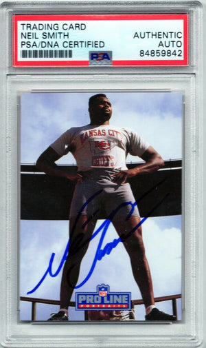 1991 PRO LINE NEIL SMITH AUTOGRAPH PSA/DNA (9842)